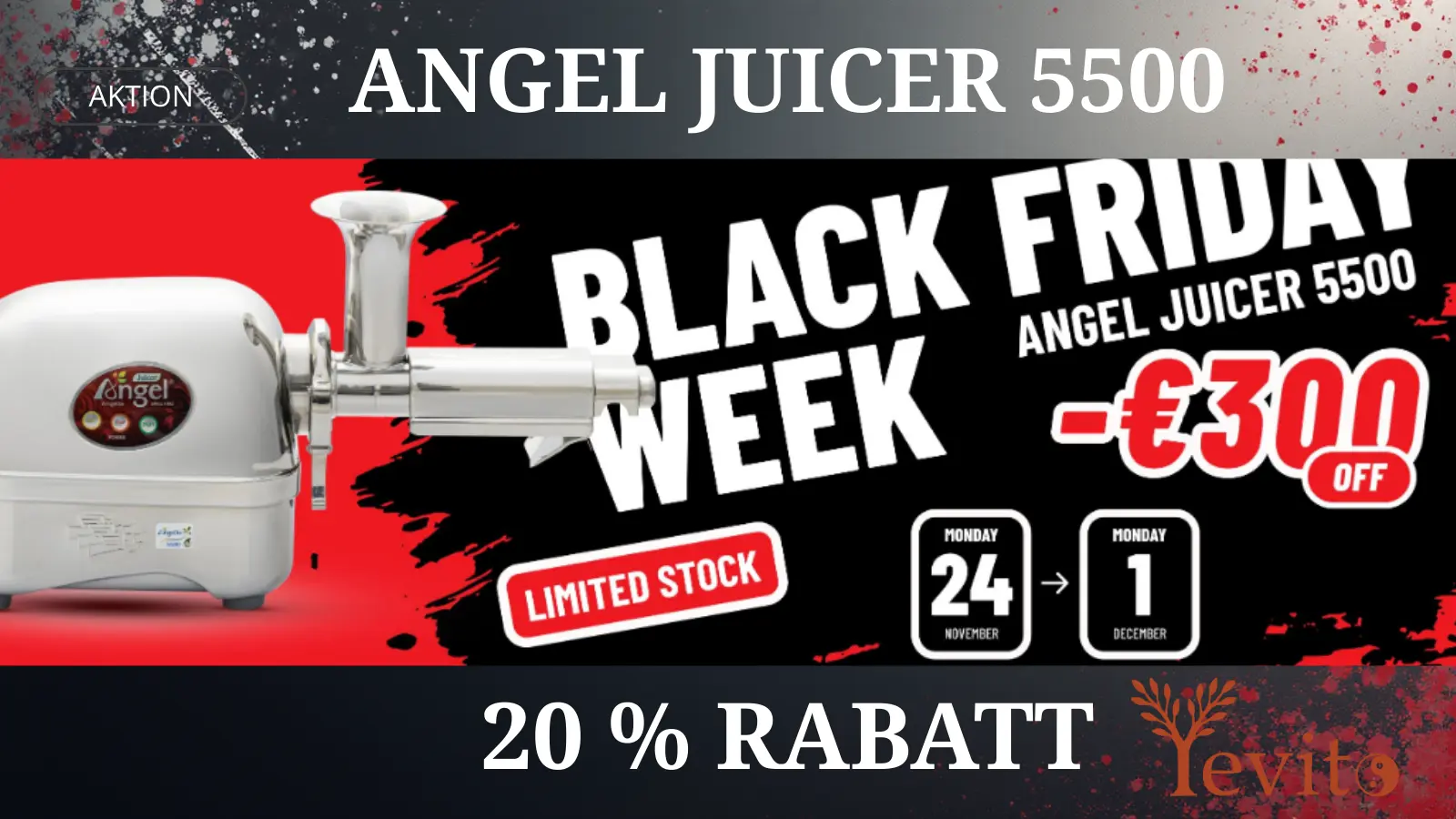🏷️ Angel Juicer 5500 Black Week Deal 2025 – 20 % Rabatt